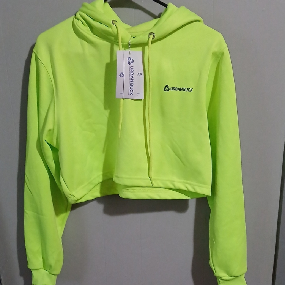 Neon YELLOW Women's Cropped Hoodie